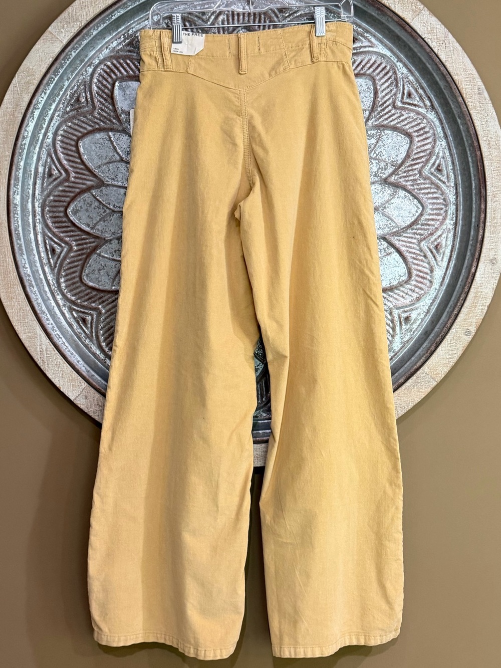 NWT We The Free Butter Yellow High-Rise Wide-Leg Corduroy Pleated Western Pants - Picture 5 of 7